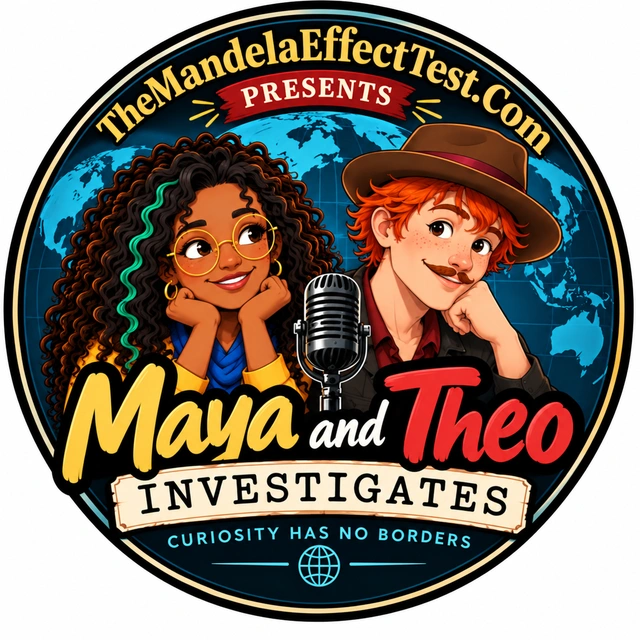 Approved Maya and Theo Investigates circular logo